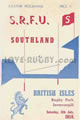 Southland v British Isles 1959 rugby  Programme